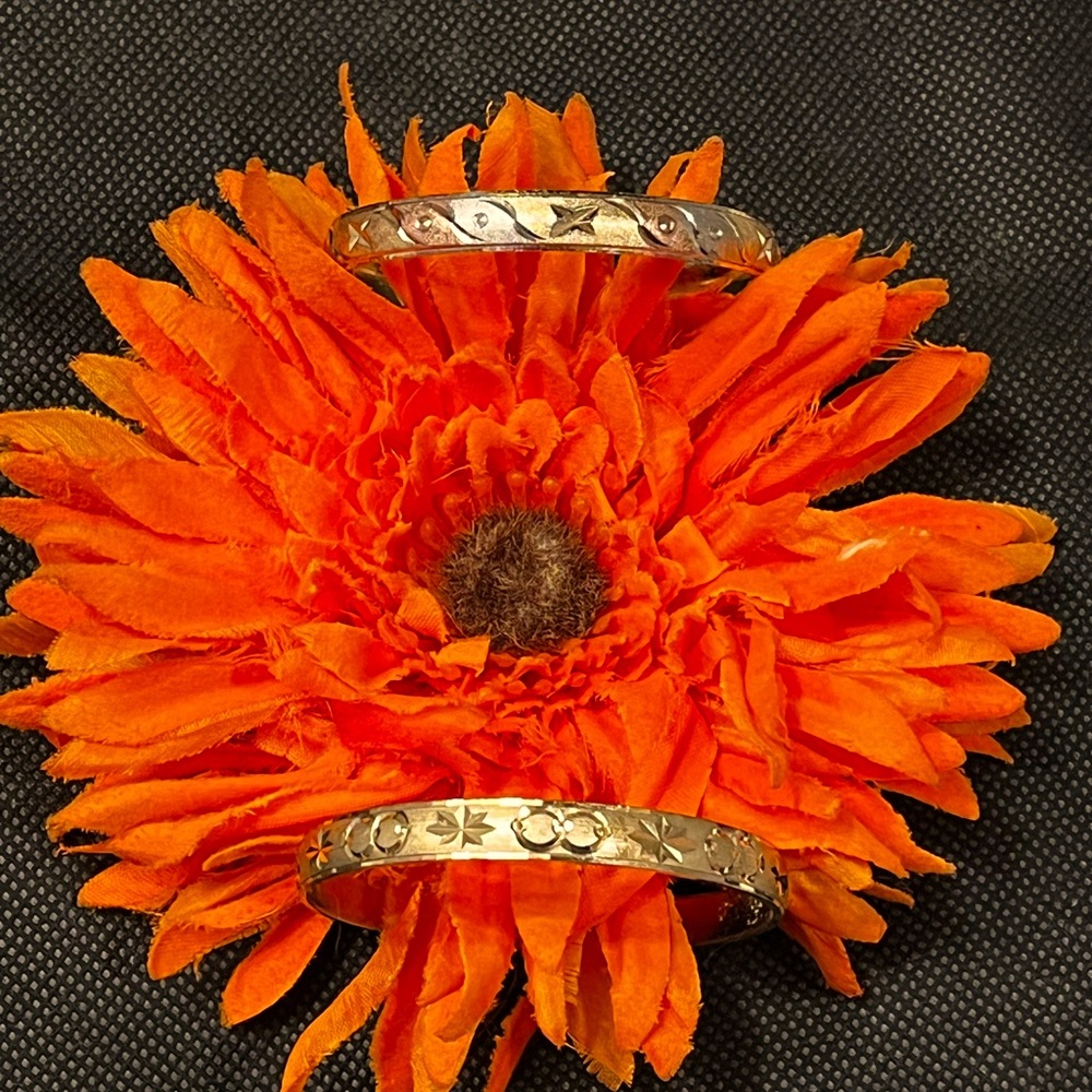 UGC Child’s TWO, 2” bangle bracelets with gold plating over bronze for kids